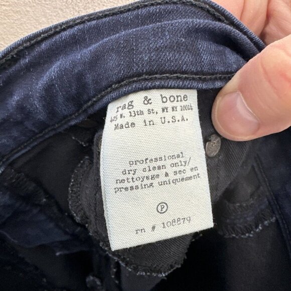 Rag & Bone Skinny Jeans Leggings Black Shine Faux Leather Look Cotton Stretch 25 - Picture 5 of 6